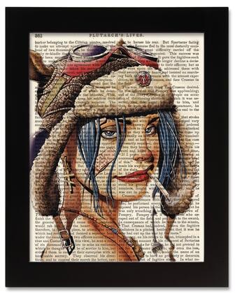 Tank Girl Antique Book Art Print