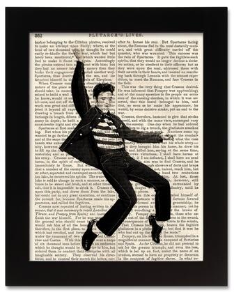 Elvis Presley Jailhouse Rock Antique Book Art Print