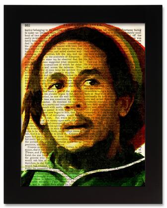 Bob Marley Full Color Antique Book Art Print