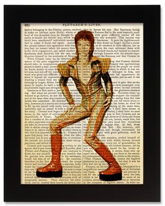 David Bowie Starman Antique Book Art Print