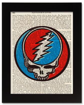 Grateful Dead Steal Your Face Antique Book Art Print