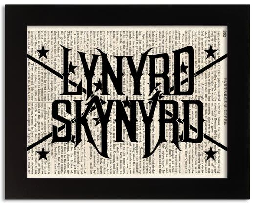 Lynyrd Skynyrd Flag Antique Book Art Print