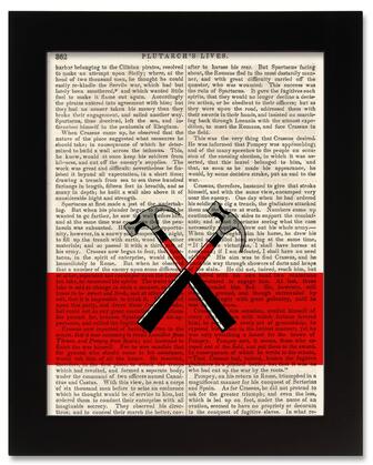 Pink Floyd Hammers Antique Book Art Print